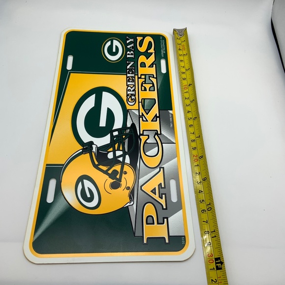 Vintage NFL Tag Express Green Bay Packers Retro Logo Plastic License Plate - Picture 10 of 11